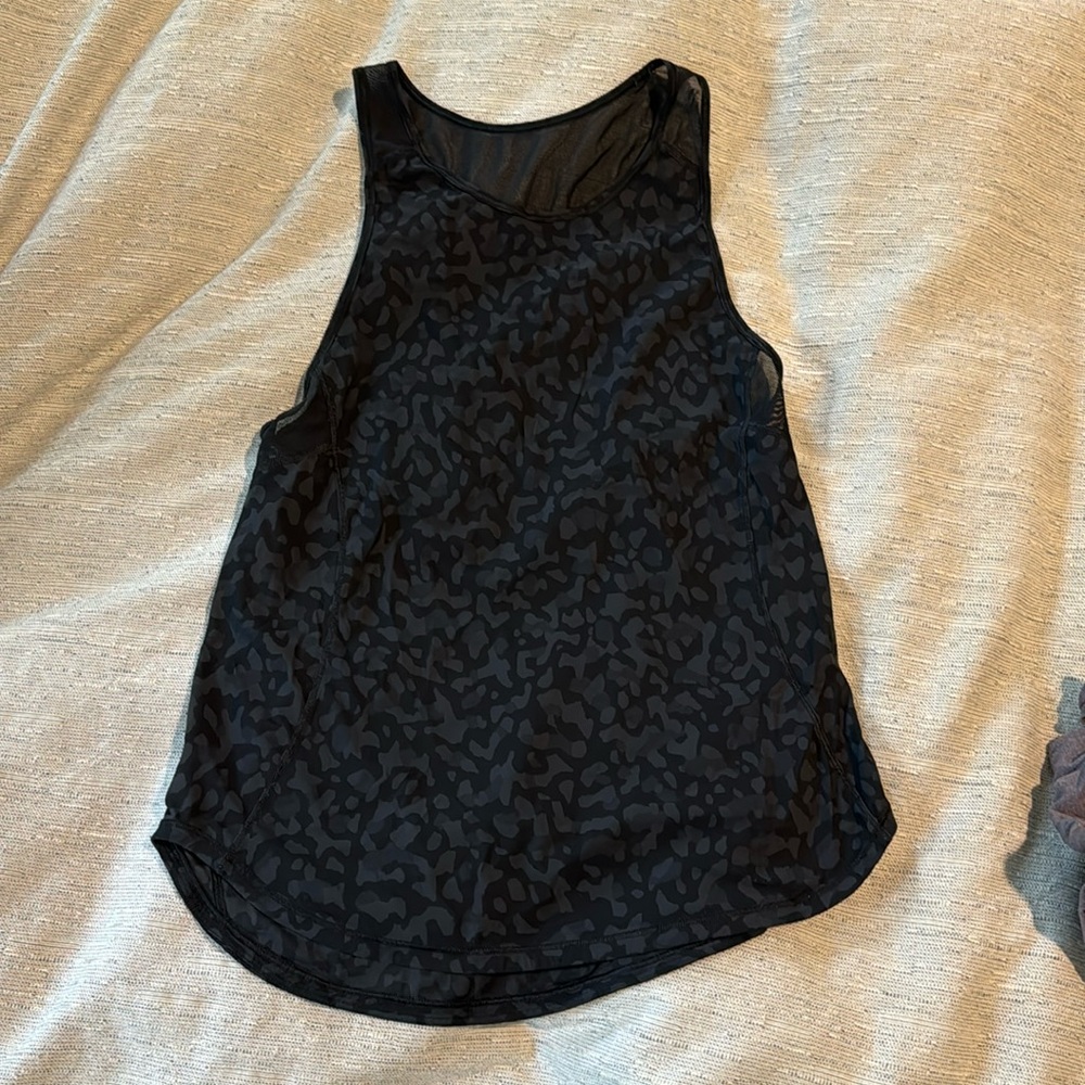 Black cheetah print Lululemon tank